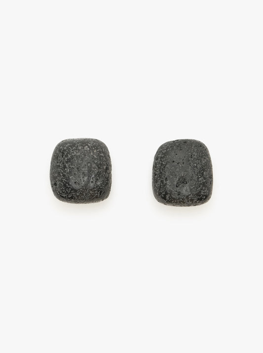 Earclips: lava stone