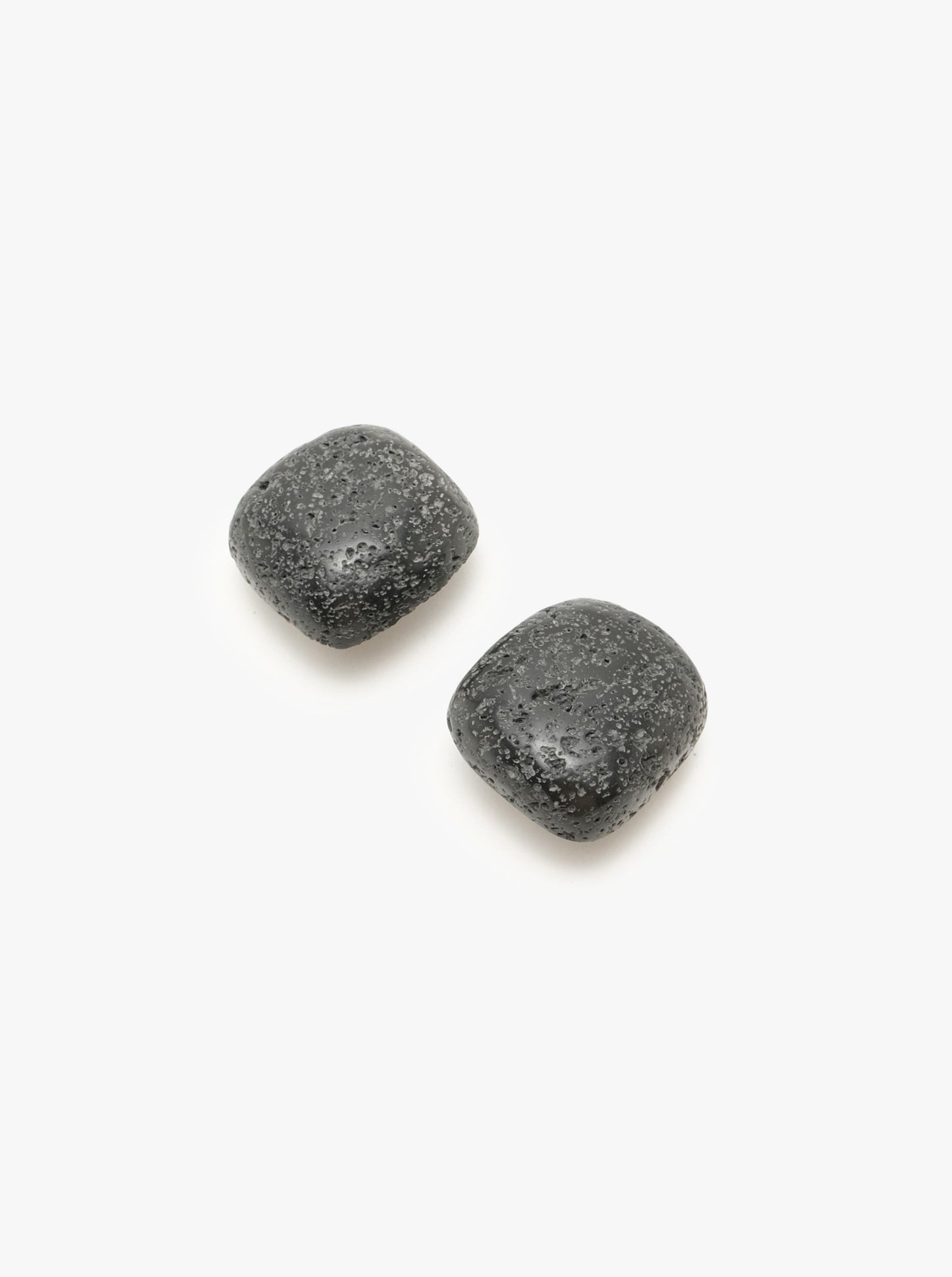 Earclips: lava stone