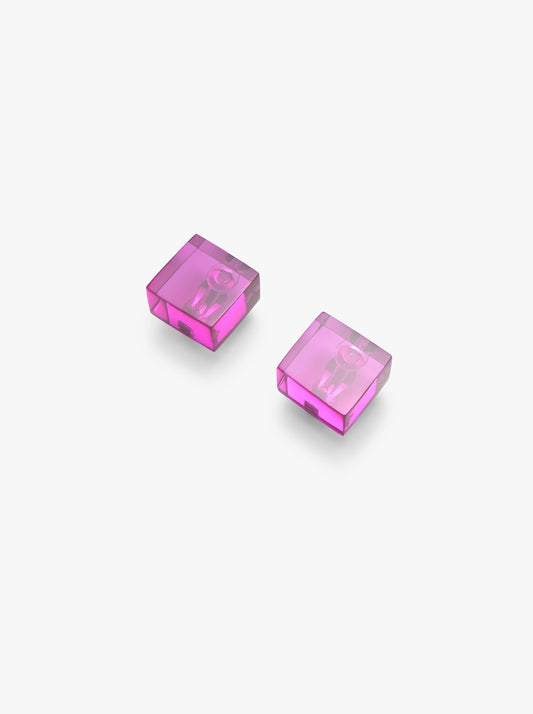 Square earclips: purple