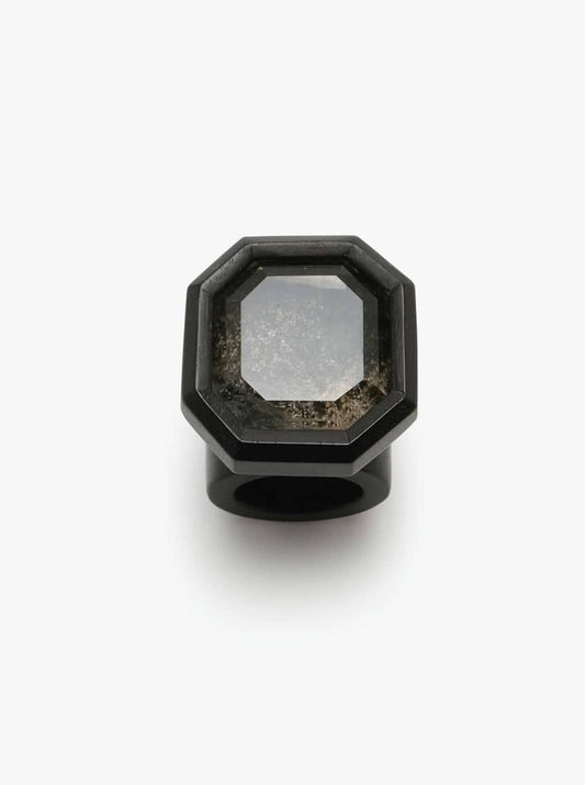 Ring: mountain crystal, ebony