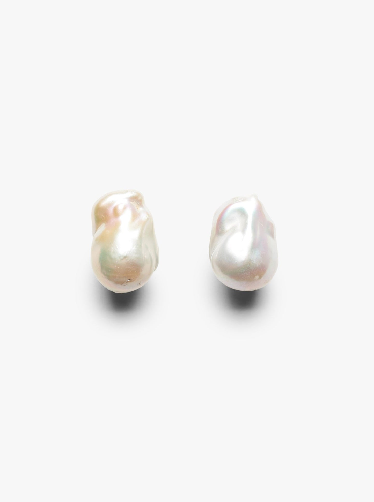 Mint earclips: baroque pearls