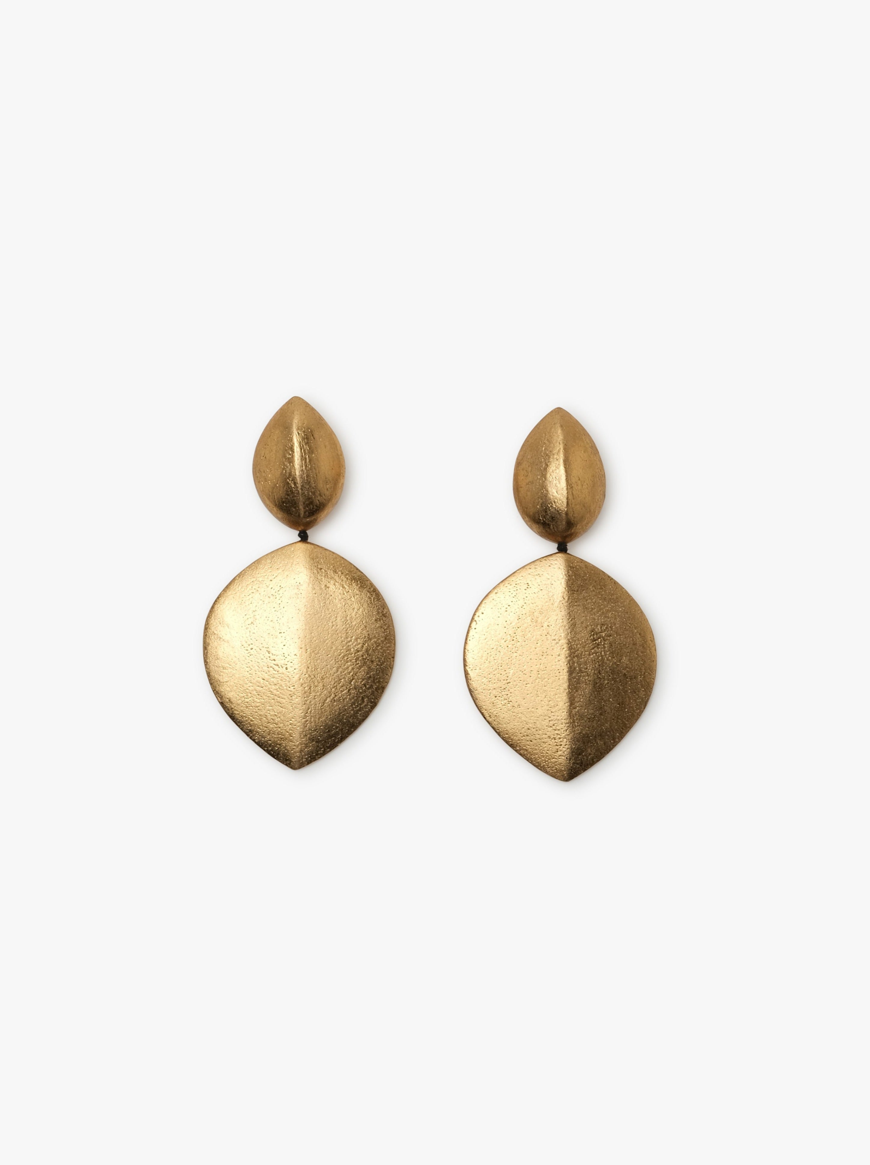Bologna earrings: acacia, goldfoil