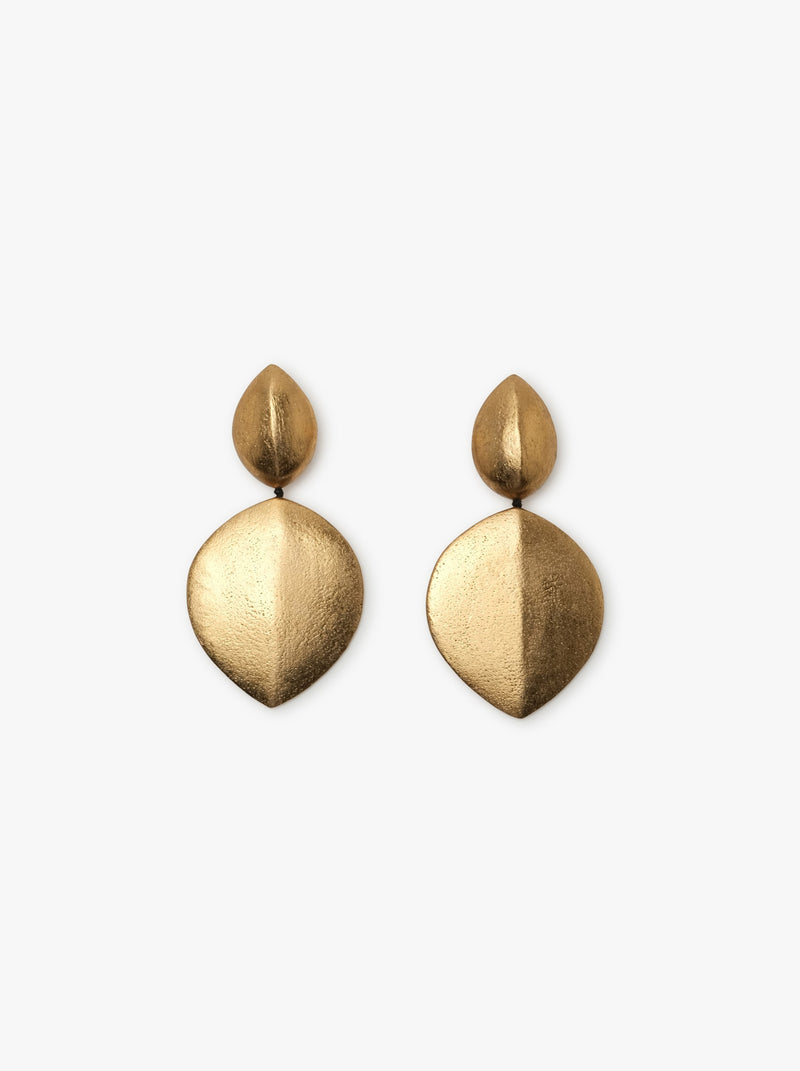 Bologna earrings: acacia, goldfoil