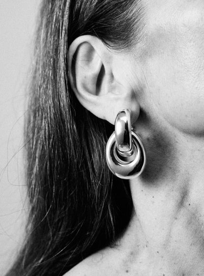 Anniversary Havana earclips: sterling silver