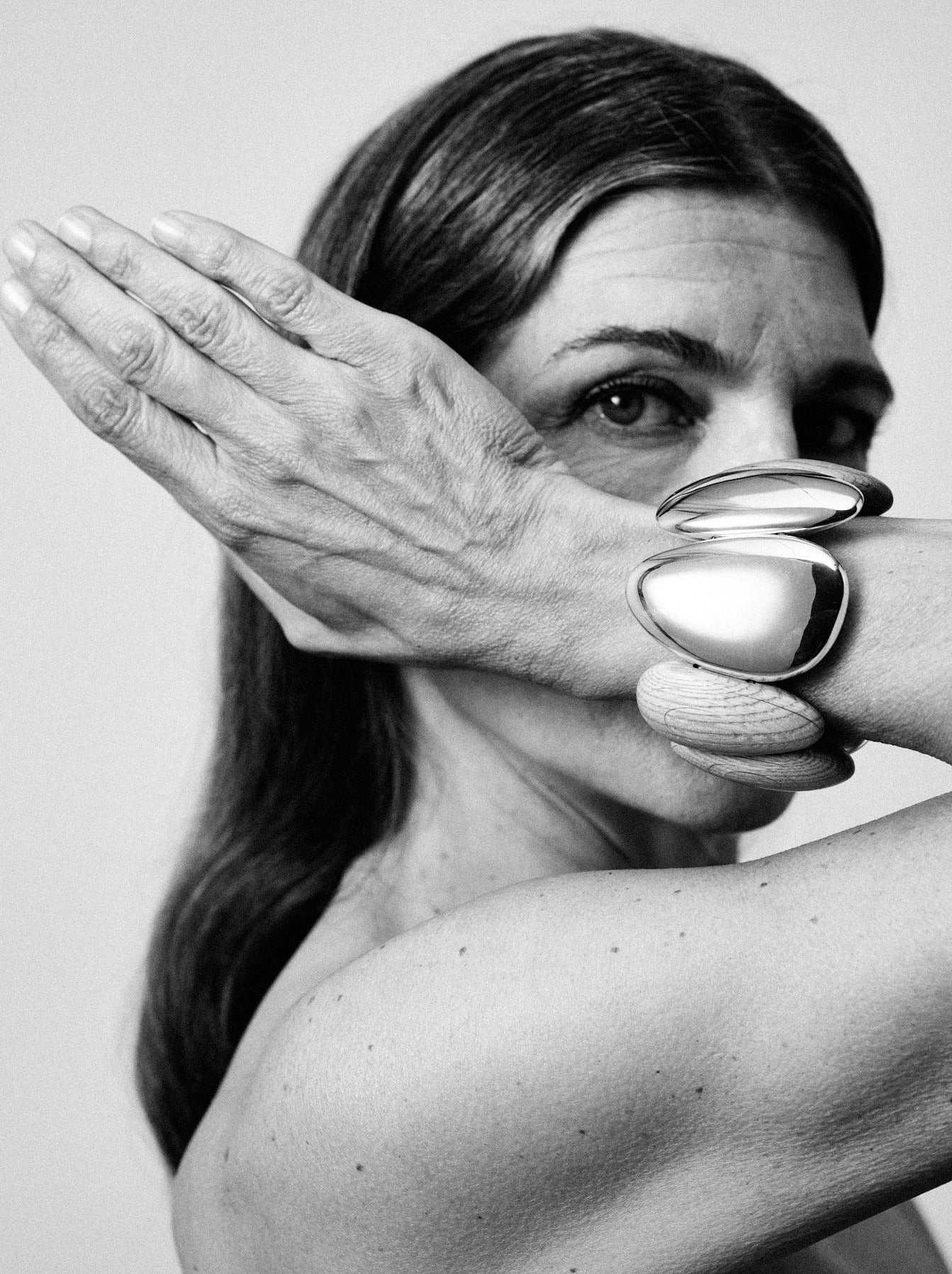 Anniversary bracelet: oak, sterling silver