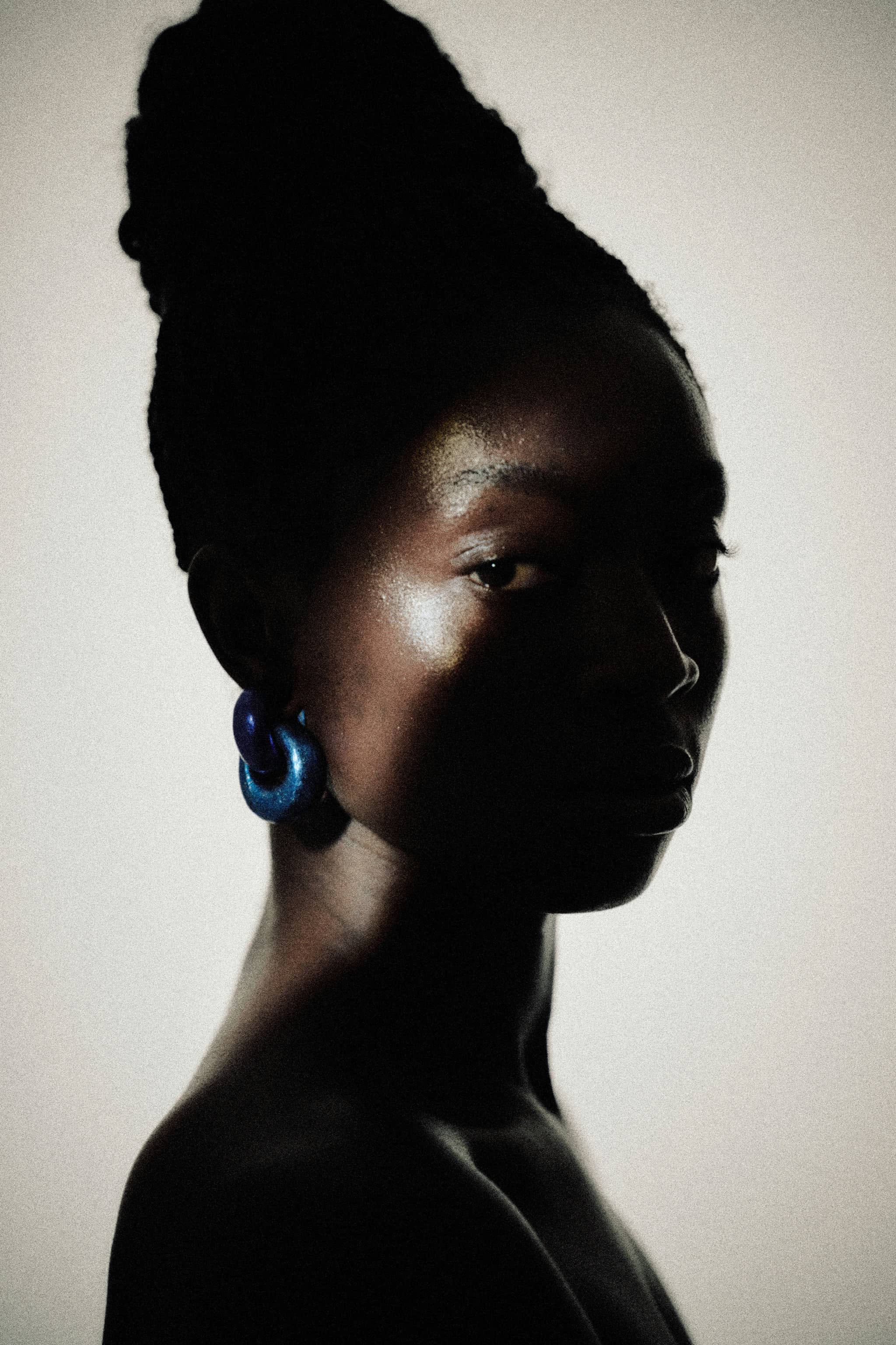 Astra earclips: blue foil, acacia