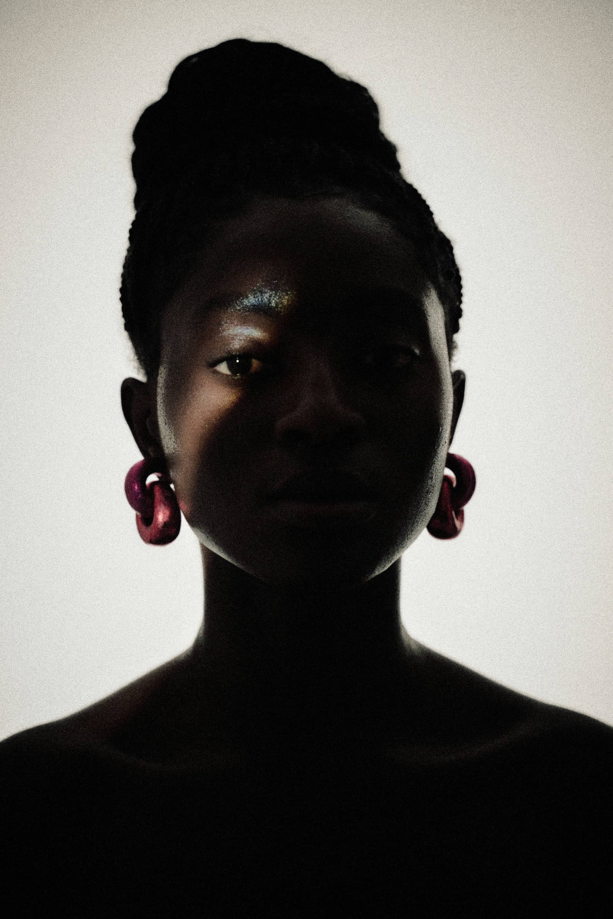 Astra earrings: redfoil, acacia