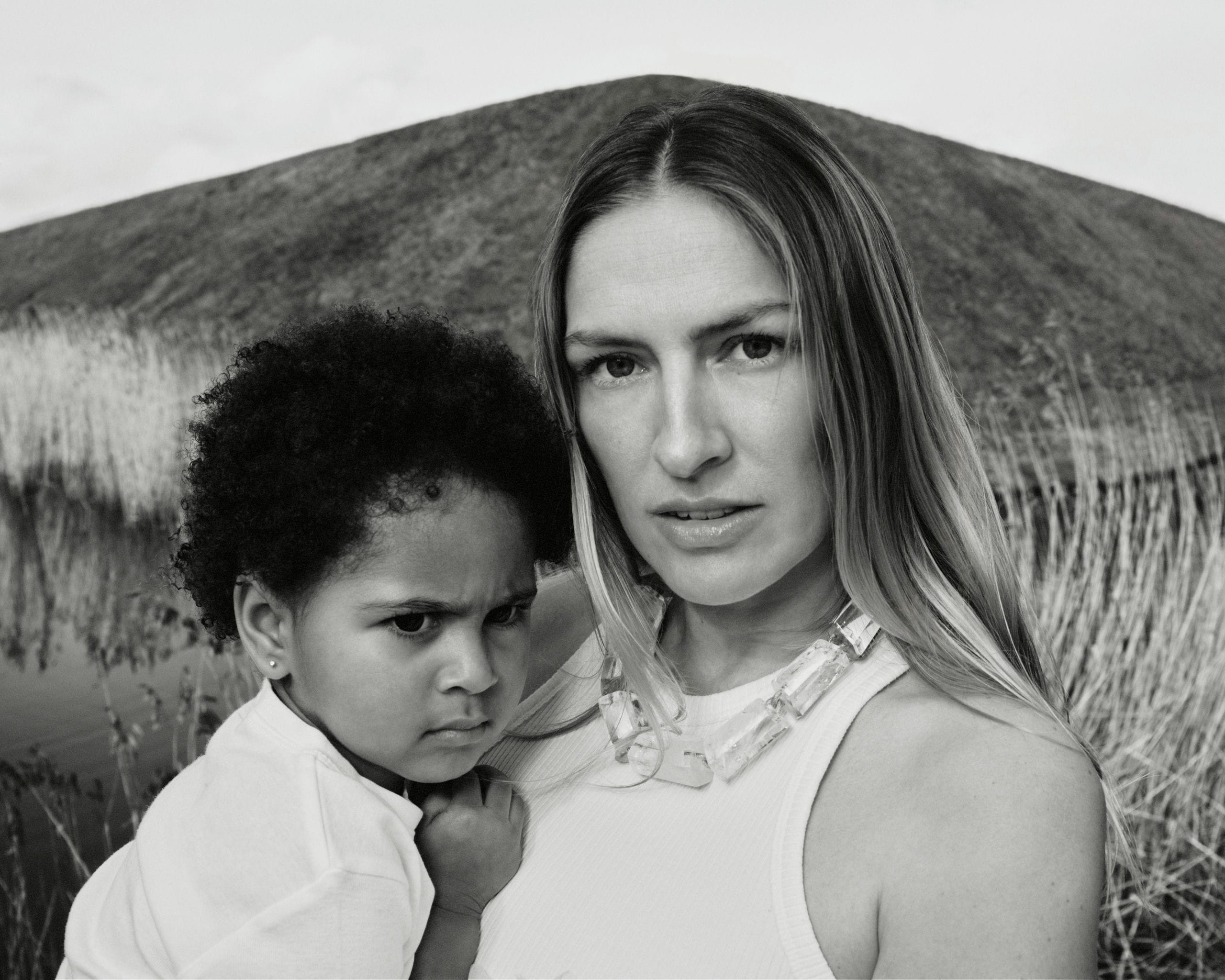 Mint necklace: mountain crystal, steel wire