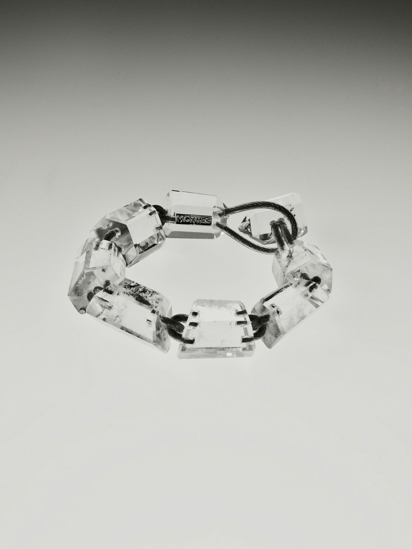 Mint bracelet: mountain crystal, steel wire