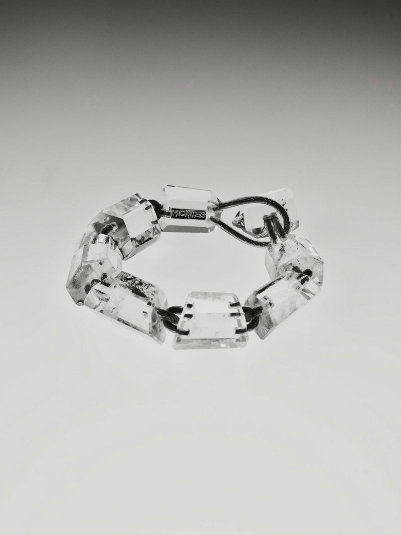 Axial bracelet: mountain crystal, wire