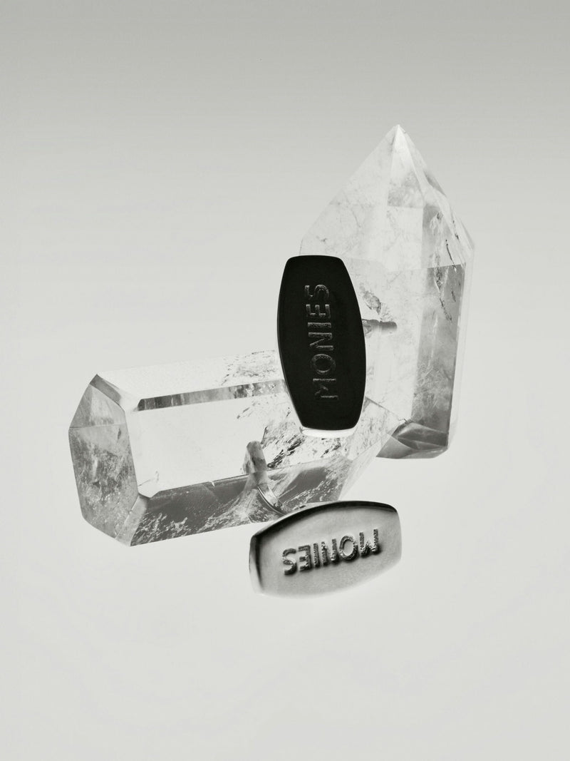 Verre cuff links: sterling silver, mountain crystal