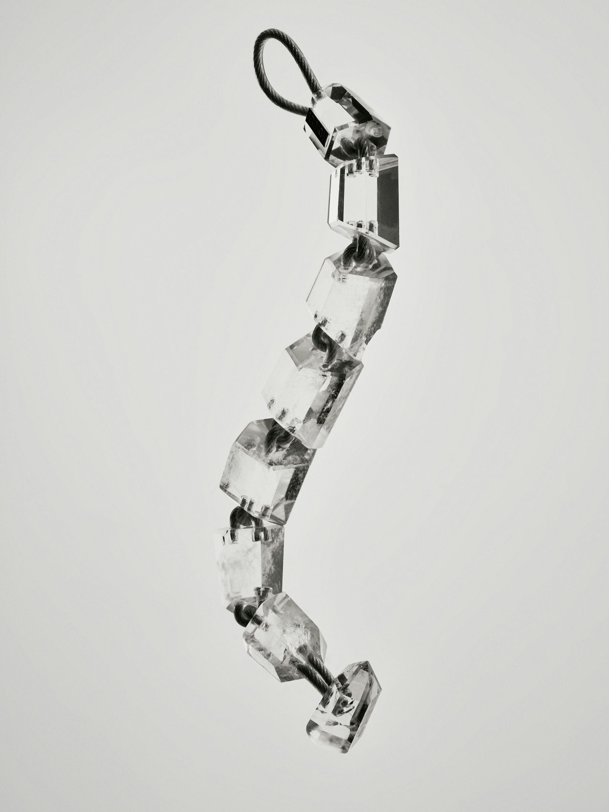 Mint bracelet: mountain crystal, steel wire