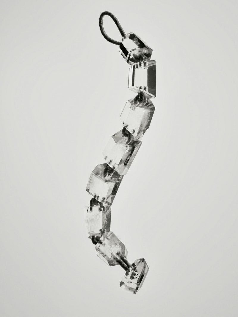 Axial bracelet: mountain crystal, wire