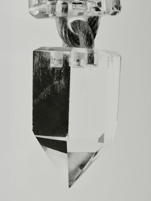 Accord earclips: mountain crystal, wire