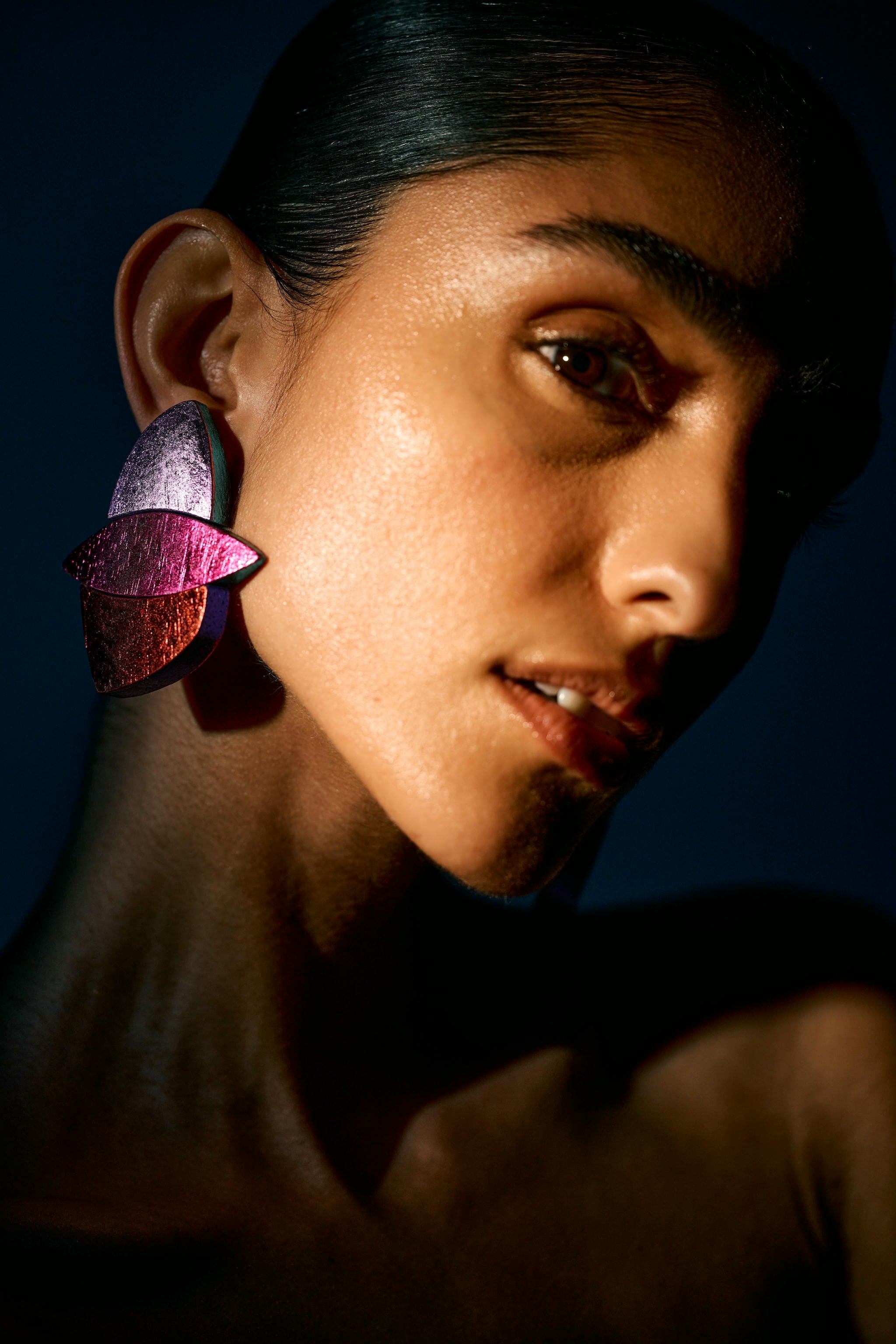 Olia earring: multi-color foil