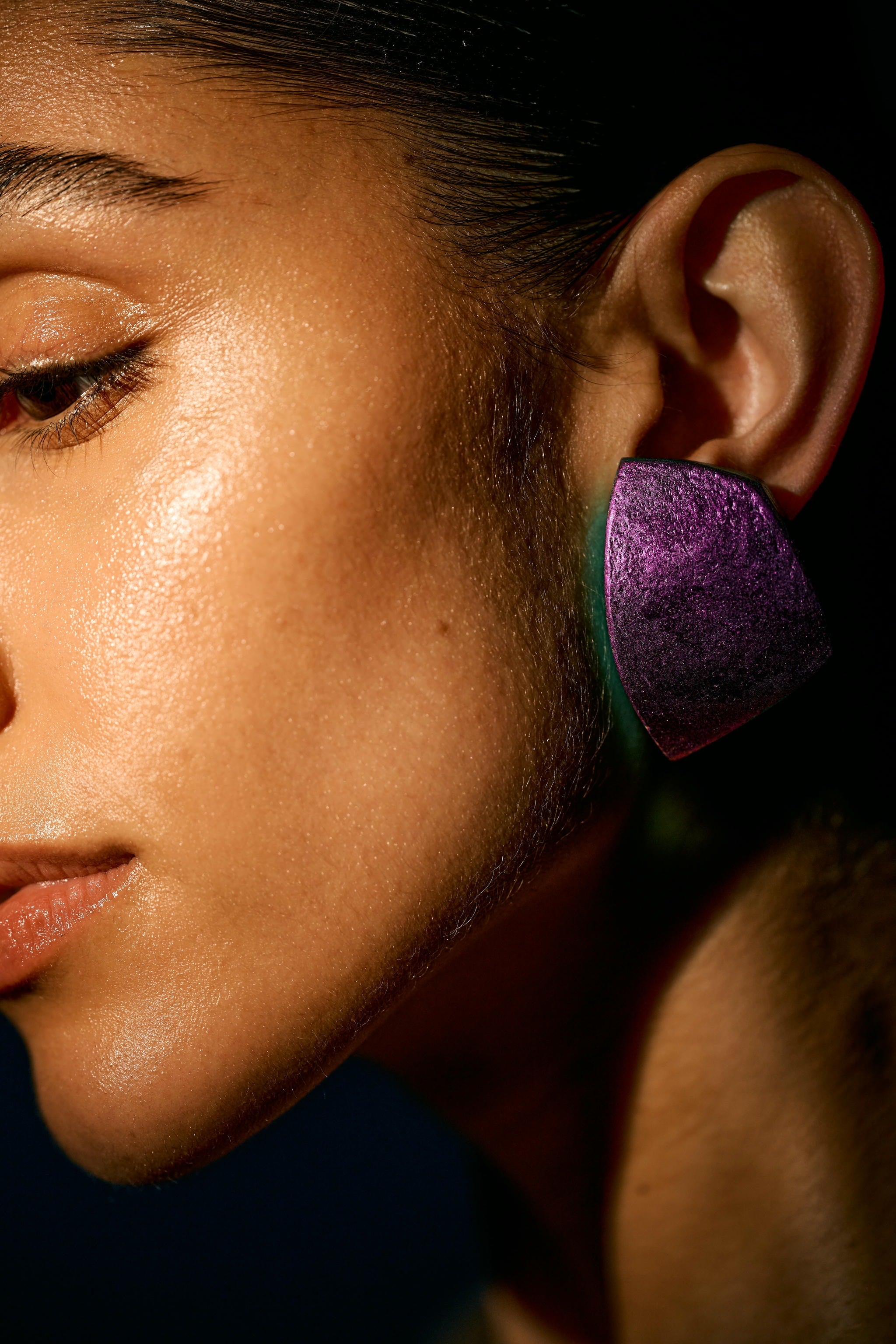 Gaia earring multi-coloured foil