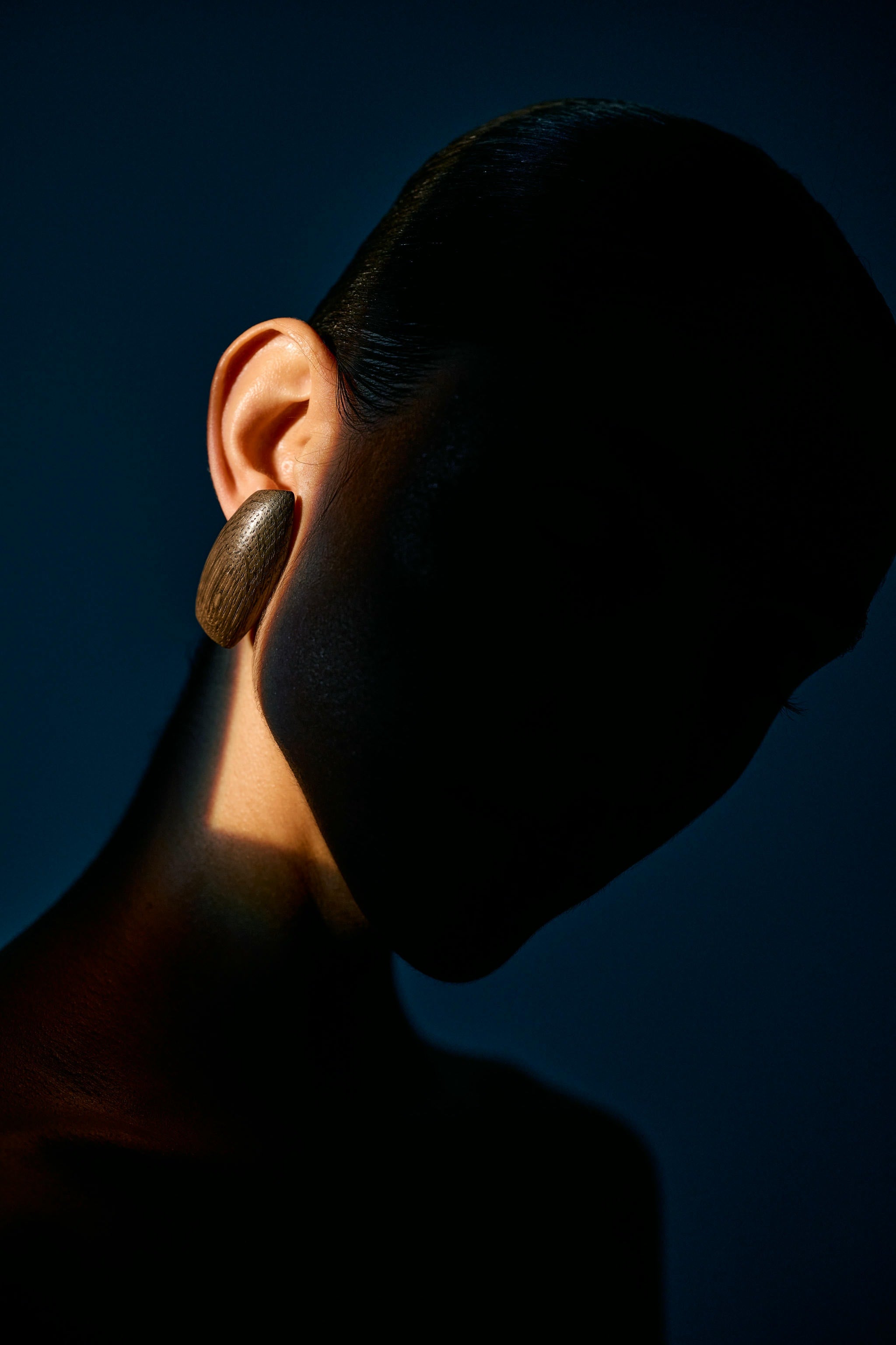 Maya stud earring: bog oak