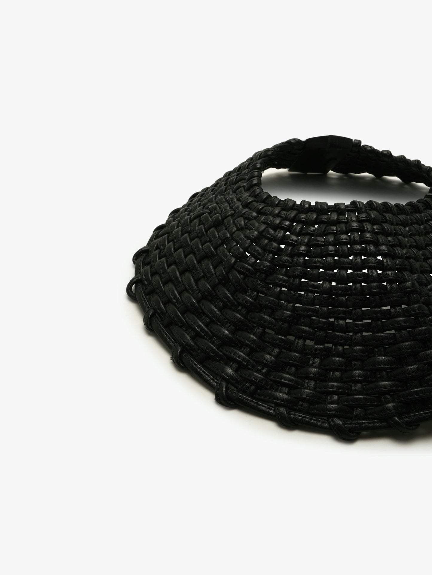 Necklace: leather, ebony