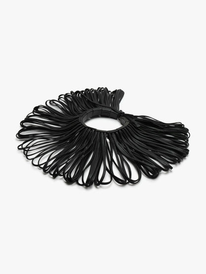 Necklace: leather, ebony