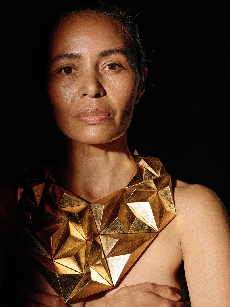 Glora necklace: acacia, goldfoil