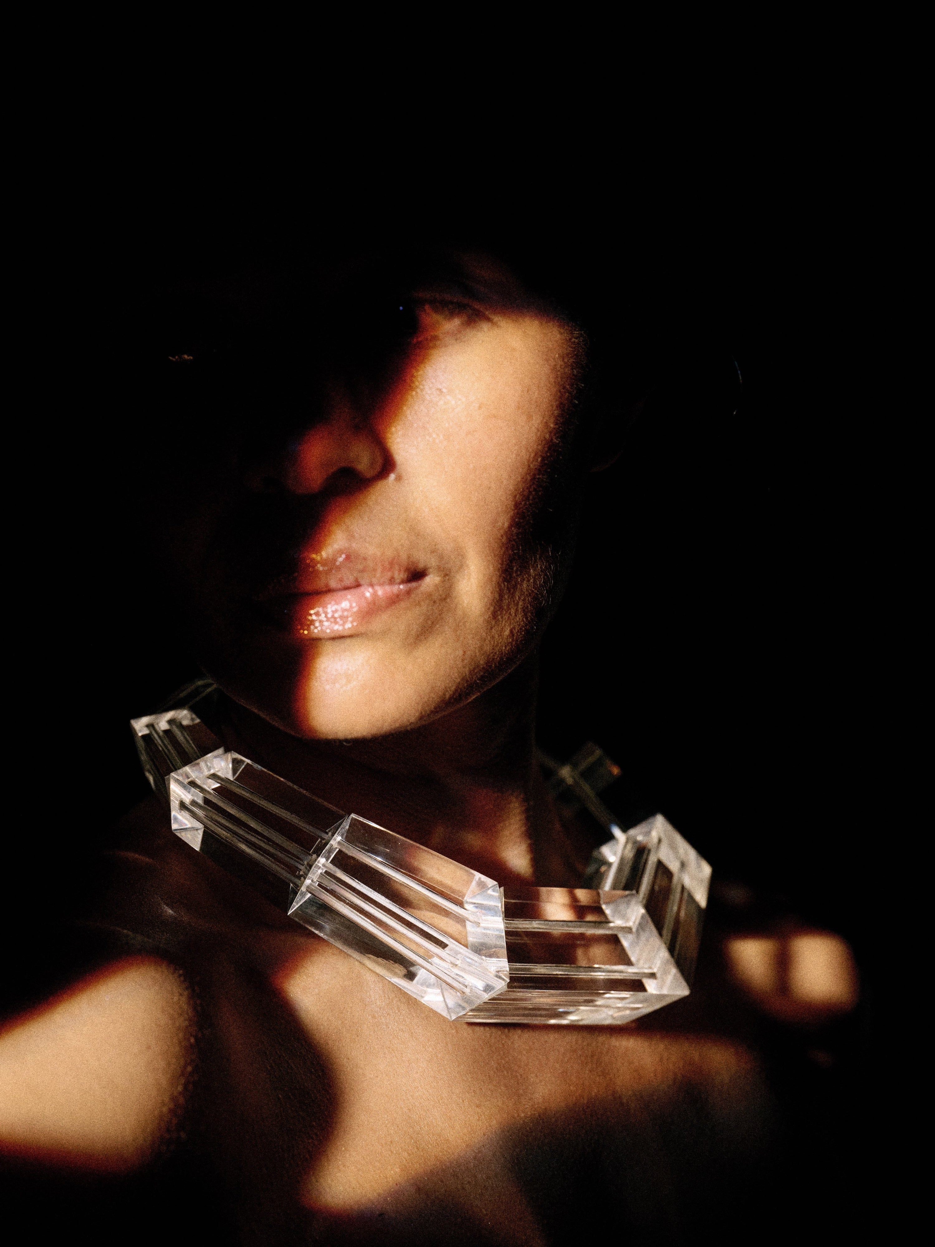 Tempest necklace: clear greencast