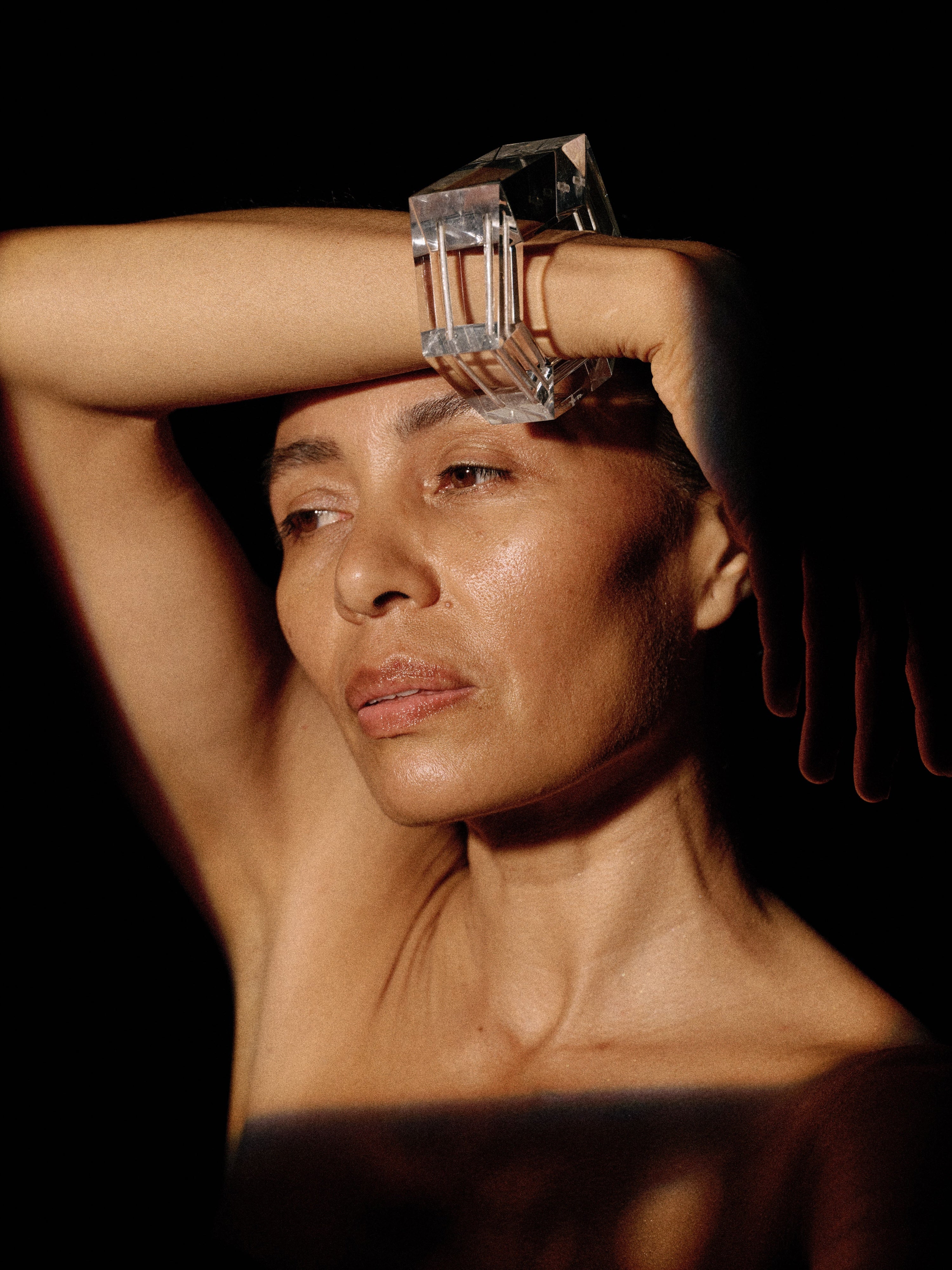 Thalia bracelet: clear greencast