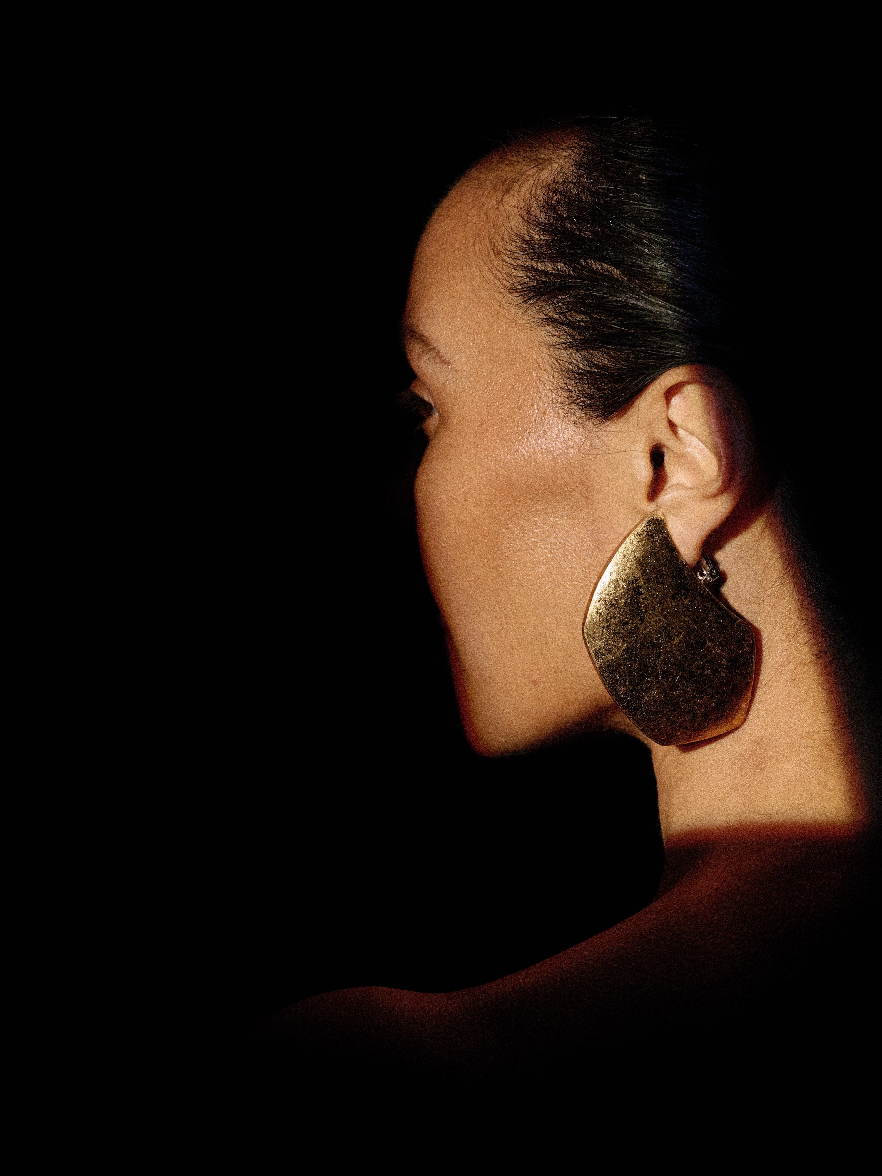 Floreva earrings: goldfoil, acacia