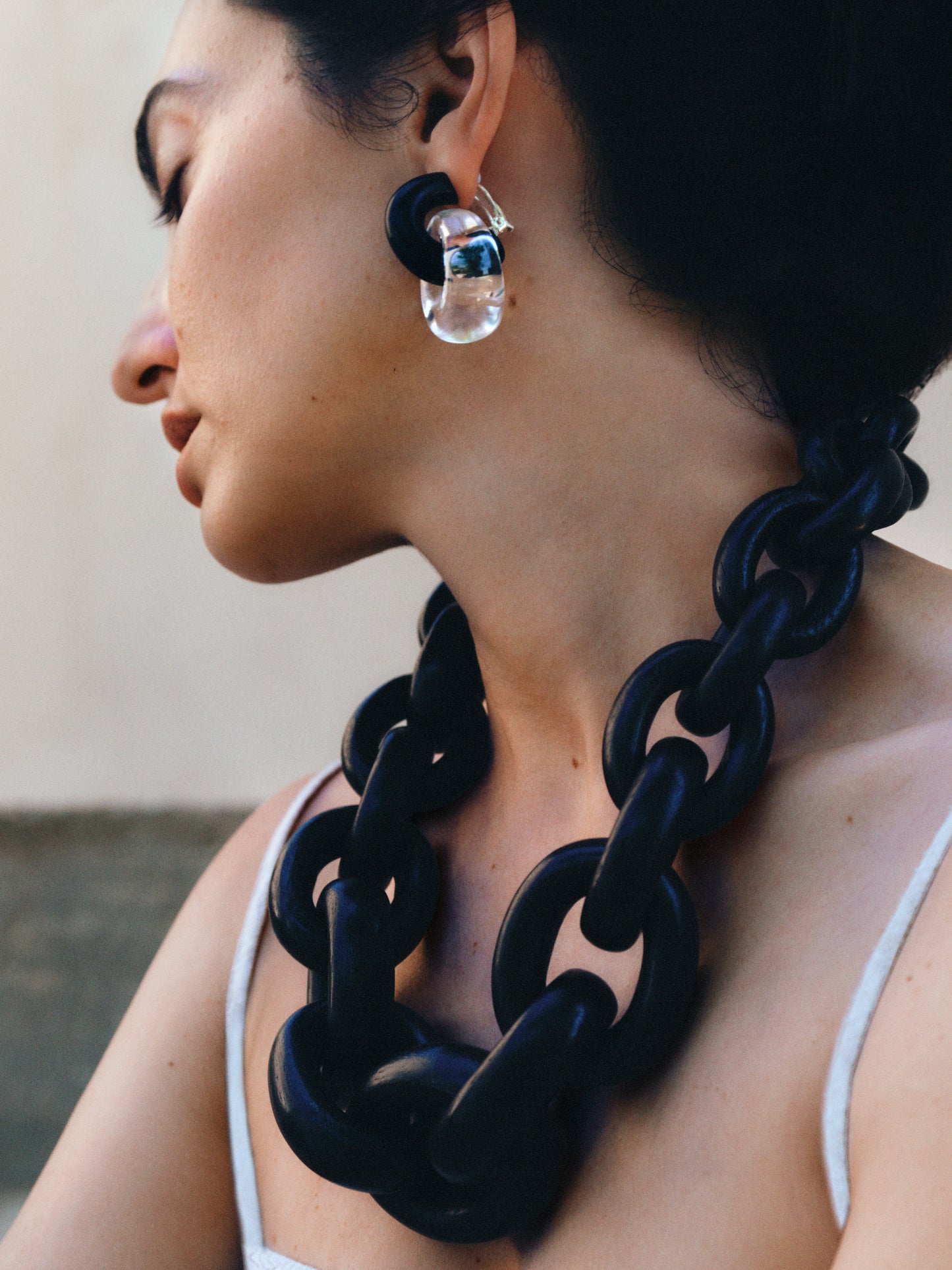 Havana earrings: clear and black