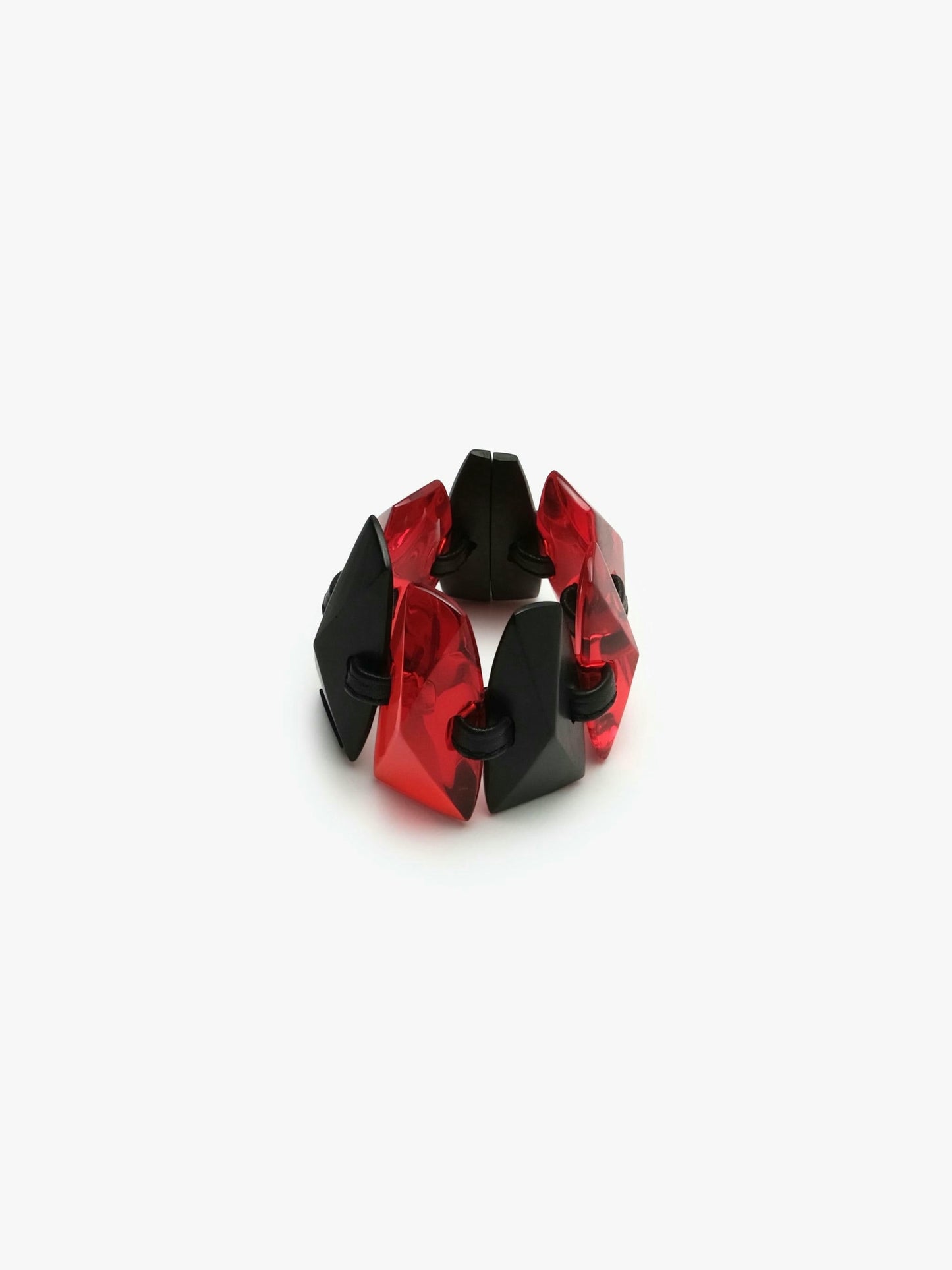 Bracelet: kamagong, red polyester