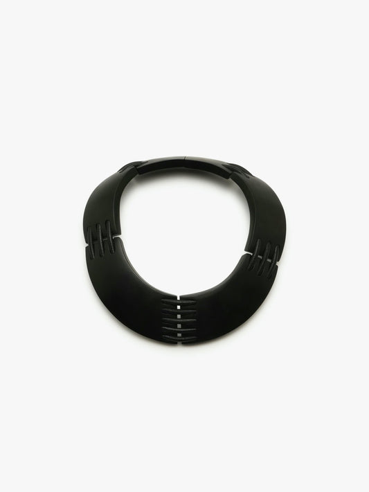 Necklace: ebony, leather