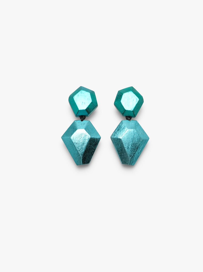 Nebu earrings: bluefoil, acacia