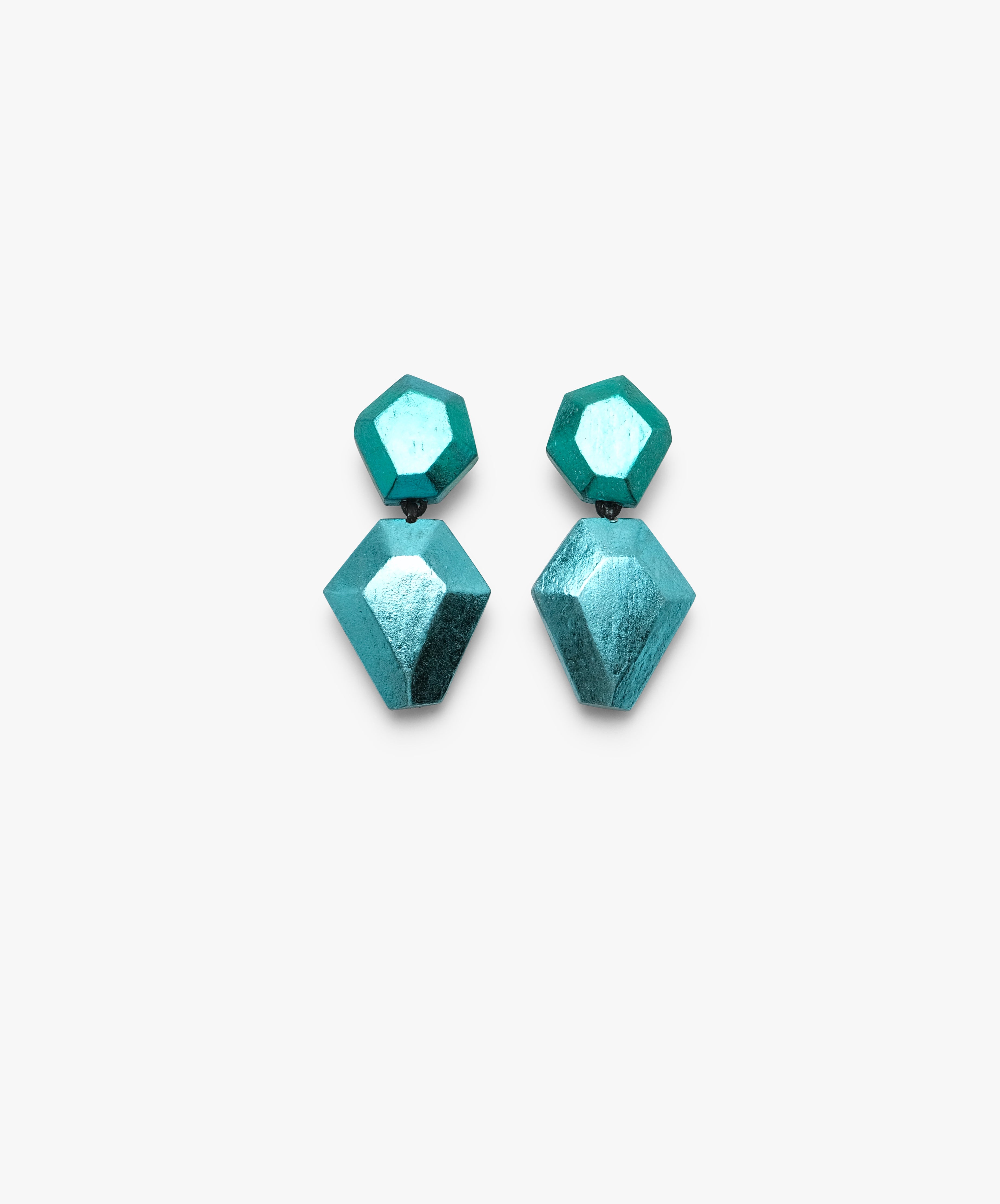 Nebu earrings: bluefoil, acacia