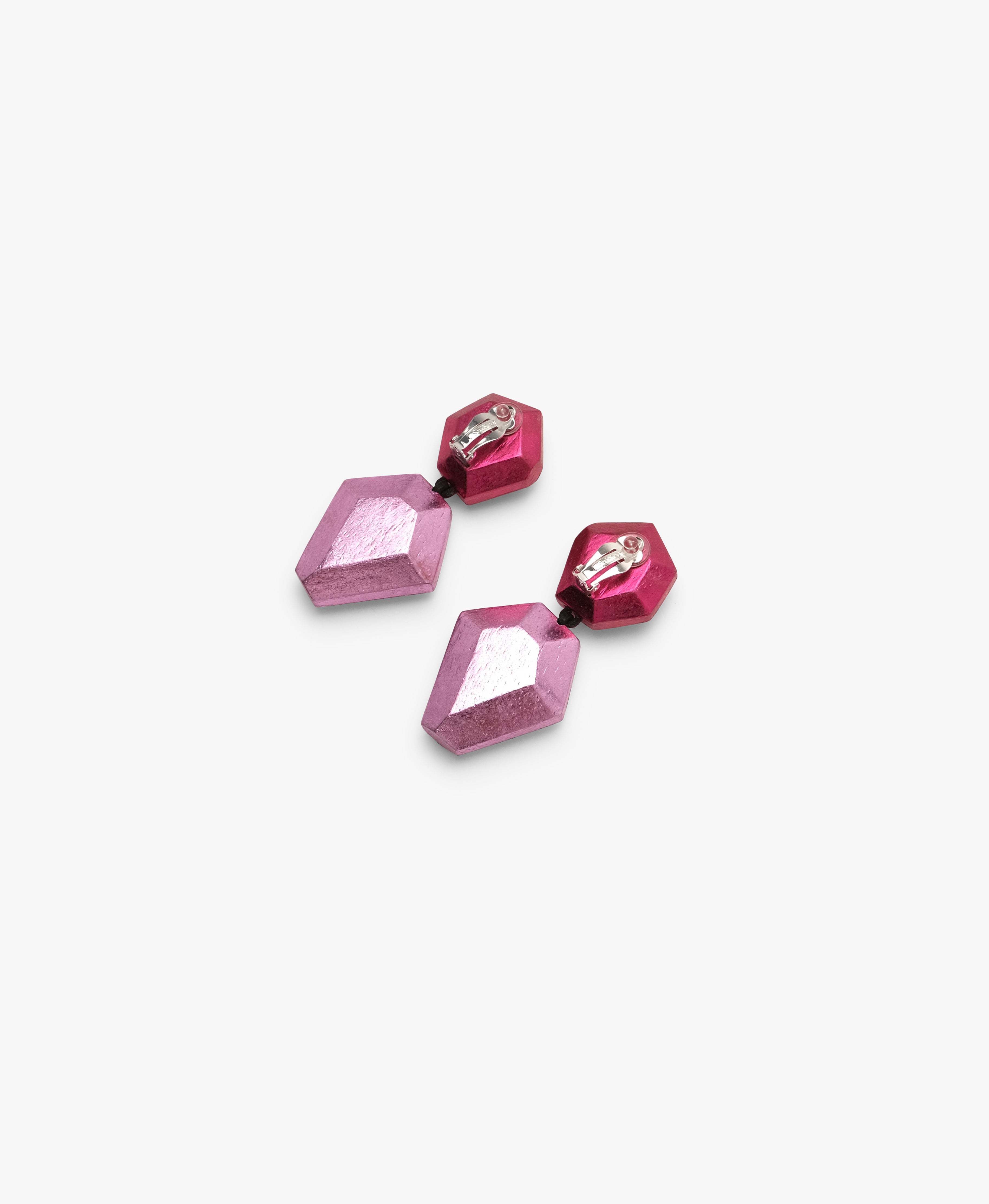 Nebu earrrings: pinkfoil, acacia