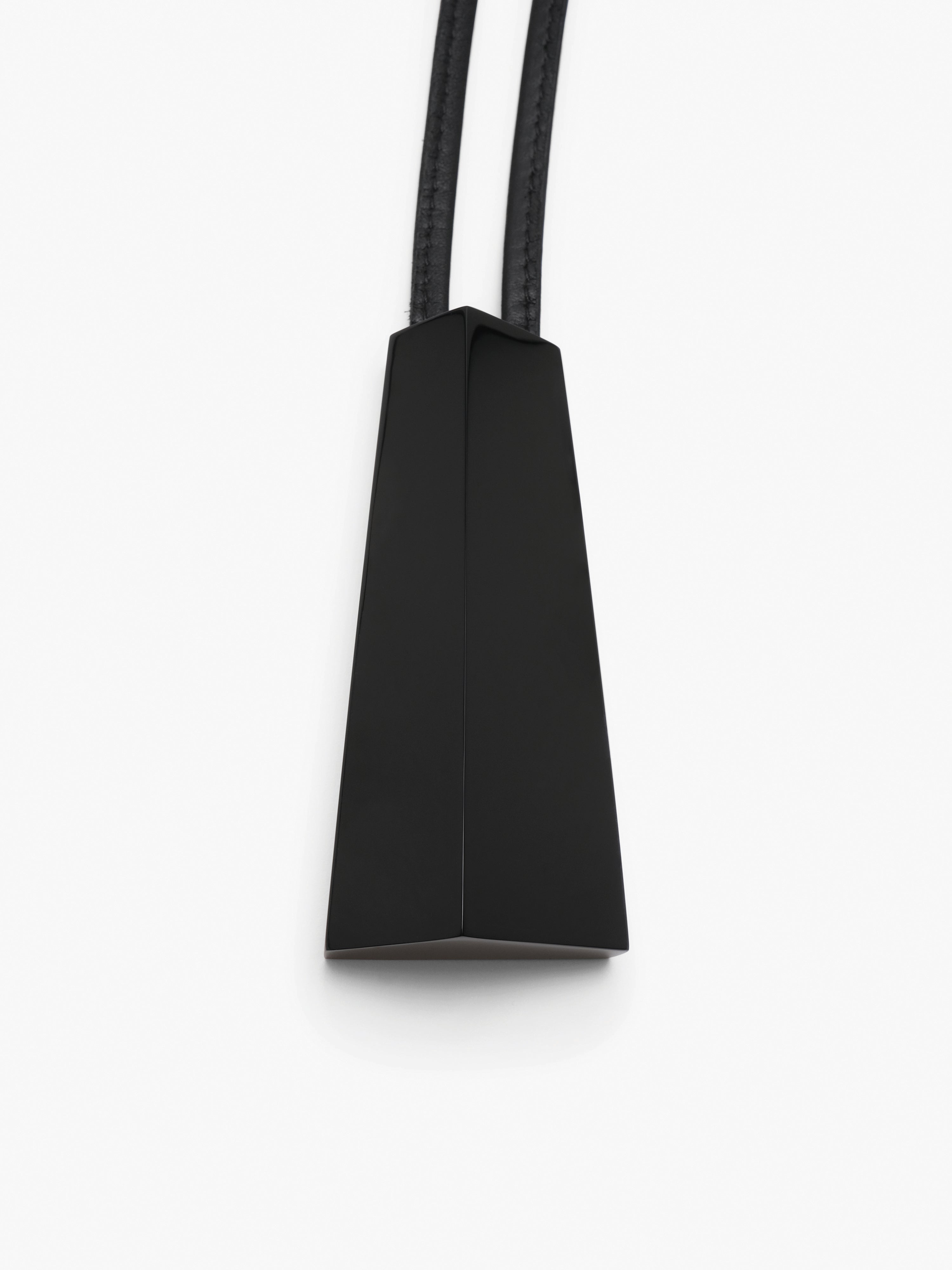 Selva pendant: black greencast, leather