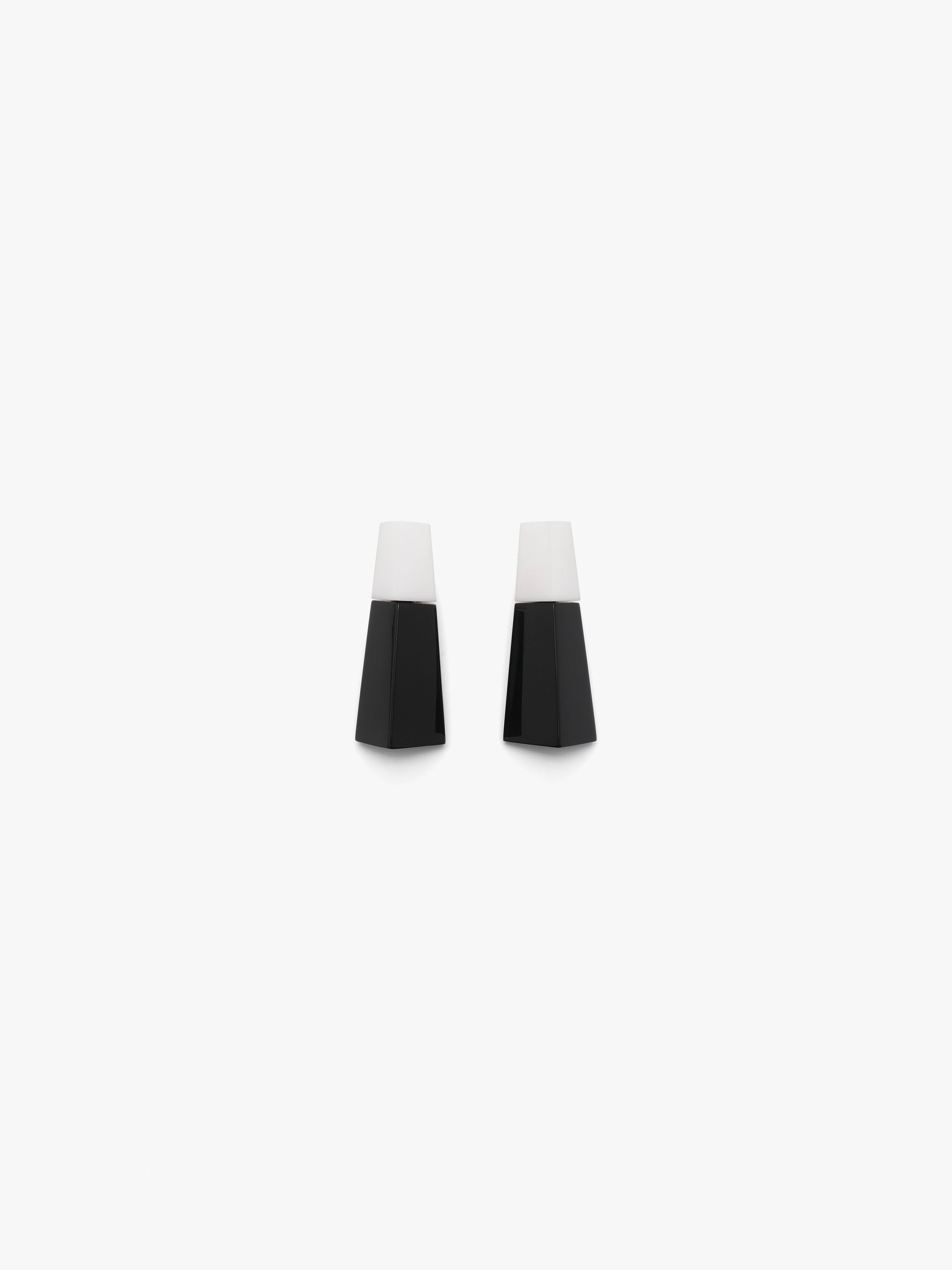 Seyka earrings: black/white greencast