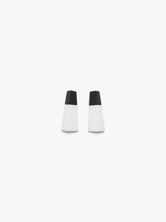 Sundra earrings: black/white greencast