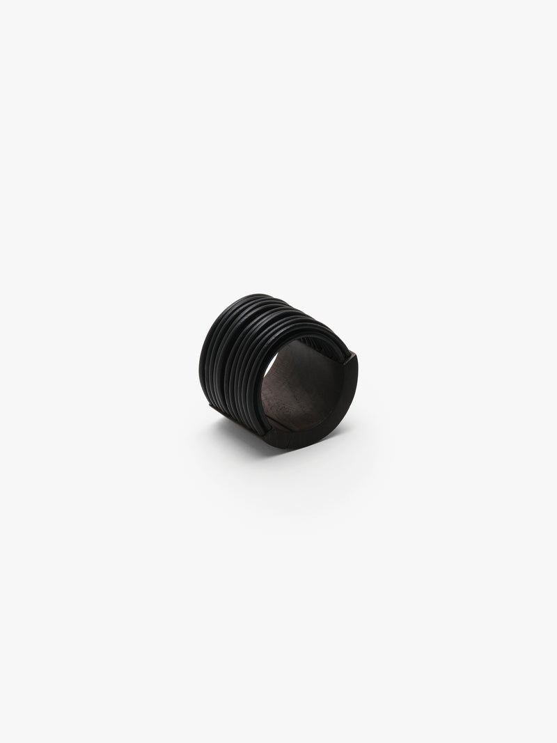 Bellara bracelet: bog oak, leather