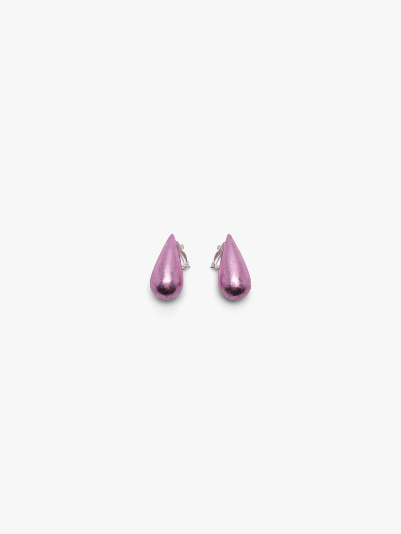 Nia earrings: pinkfoil, acacia