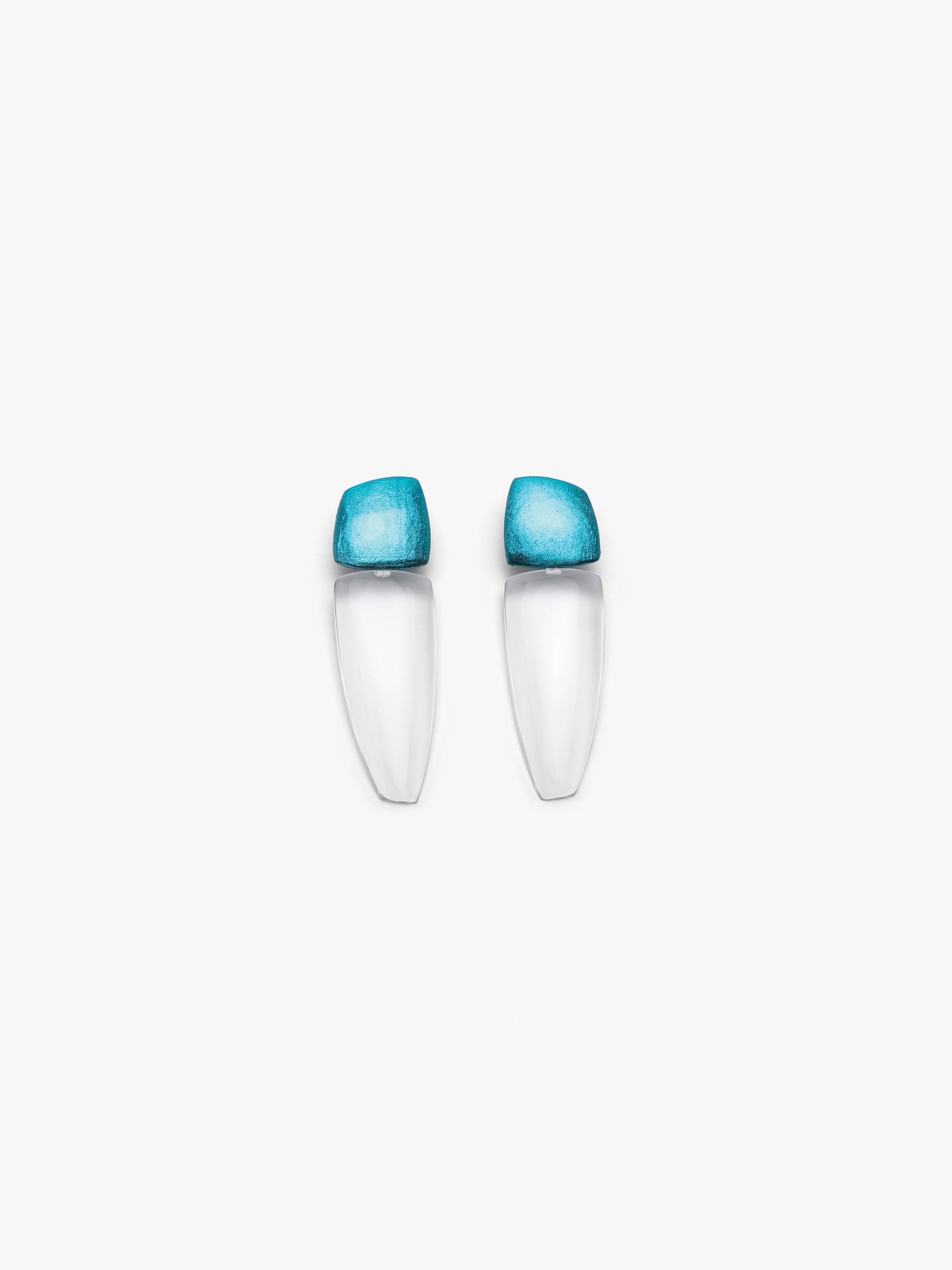 Joa earrings: bluefoil, clear greencast