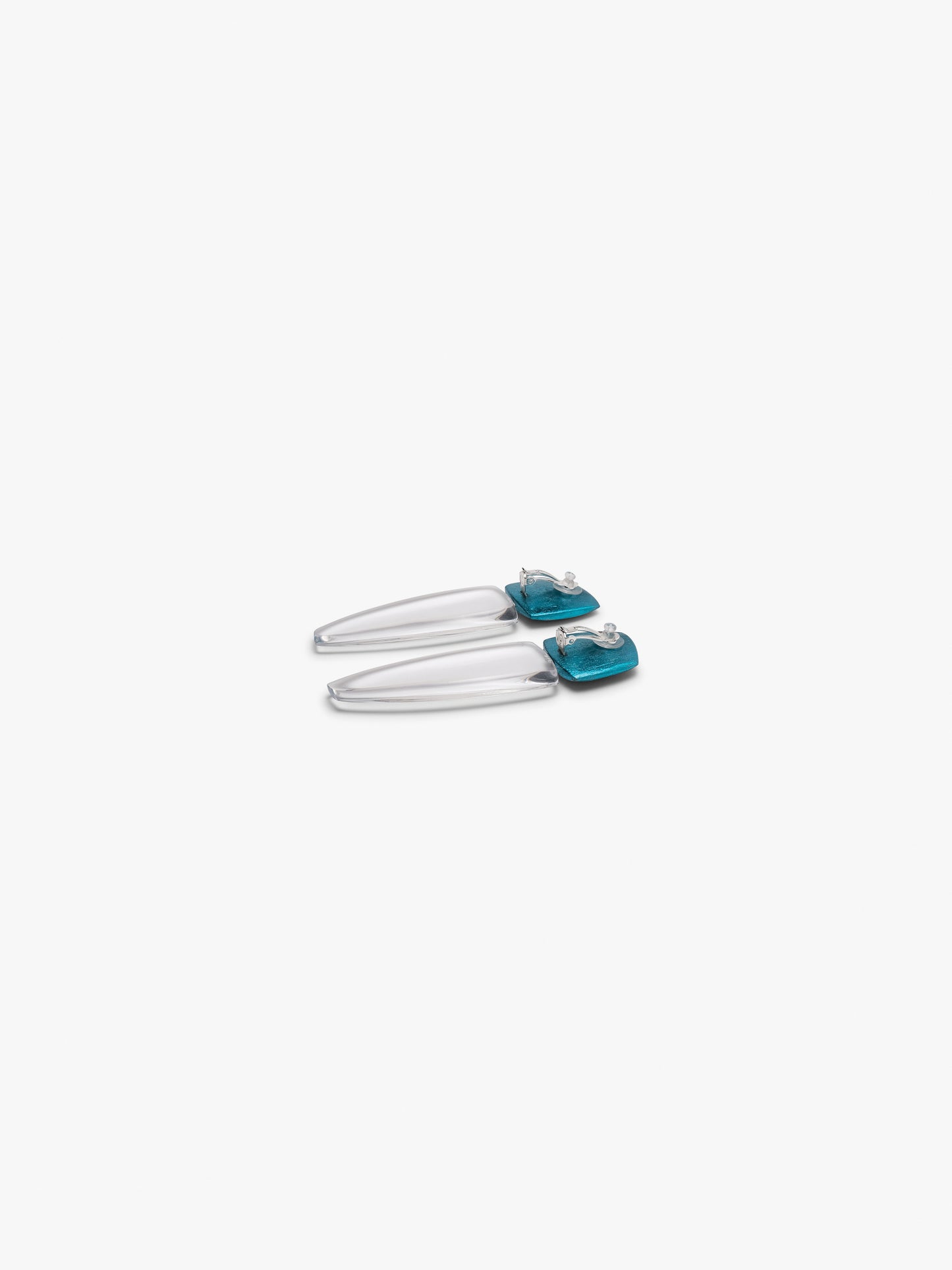 Joa earrings: bluefoil, clear greencast
