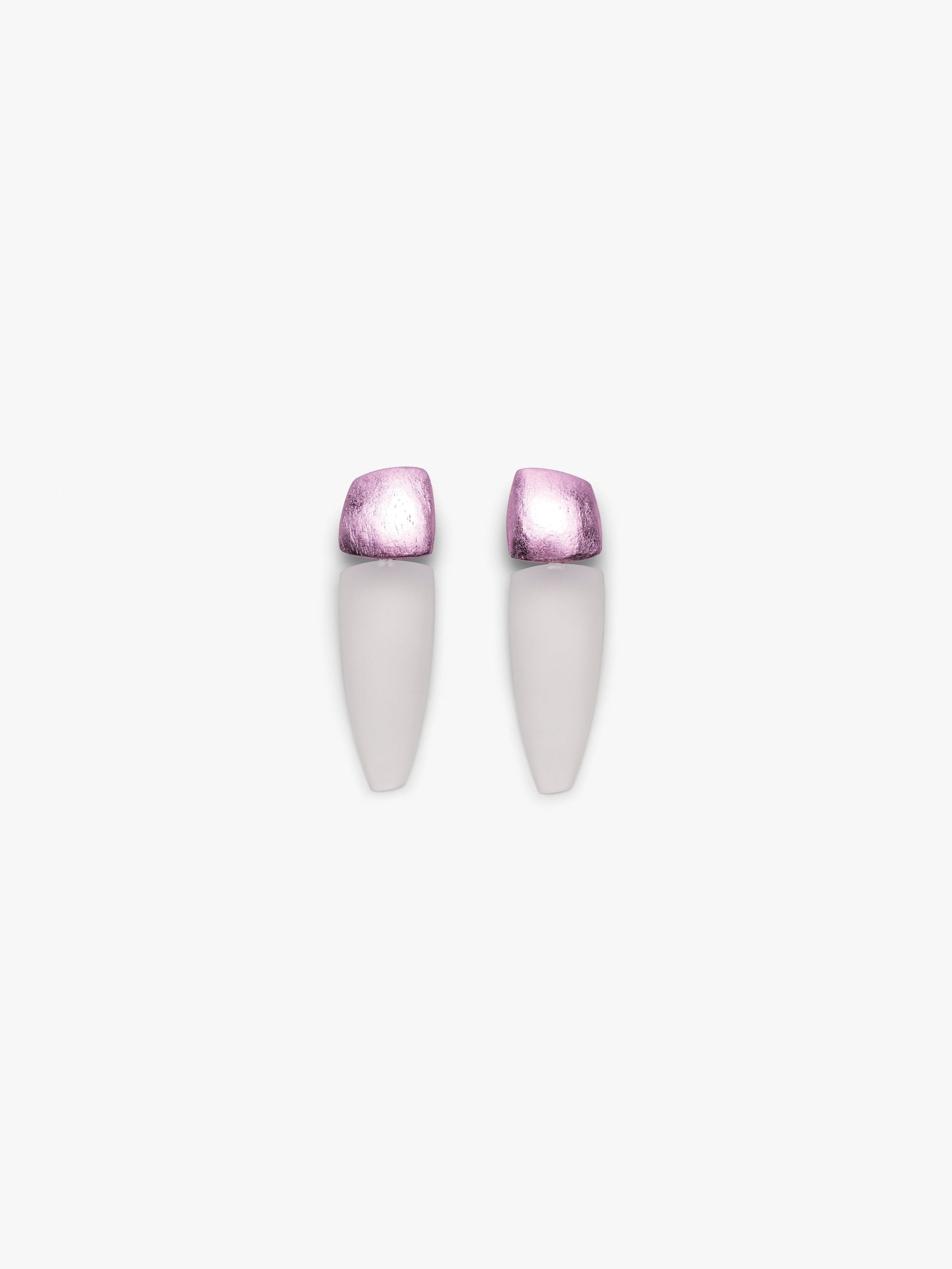 Joa earrings: pinkfoil, frosted greencast