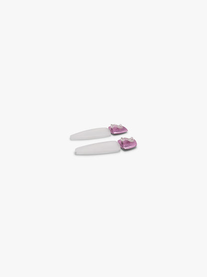 Joa earrings: pinkfoil, frosted greencast
