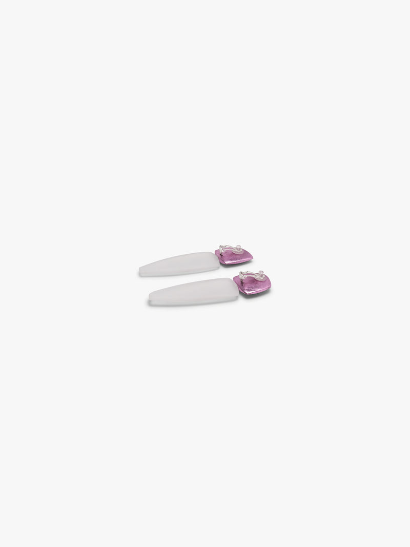 Joa earrings: pinkfoil, frosted greencast