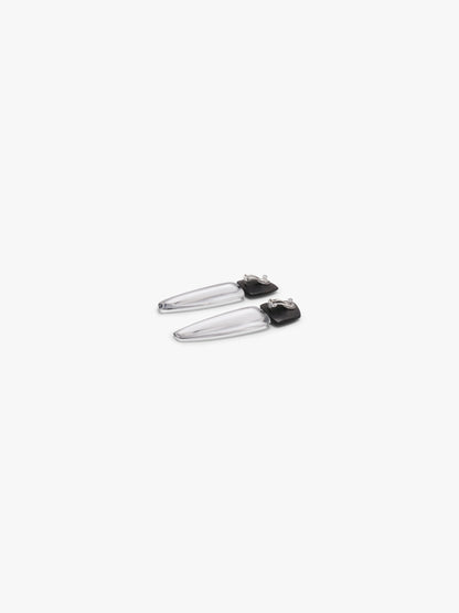 Joa earrings: black acacia, greencast