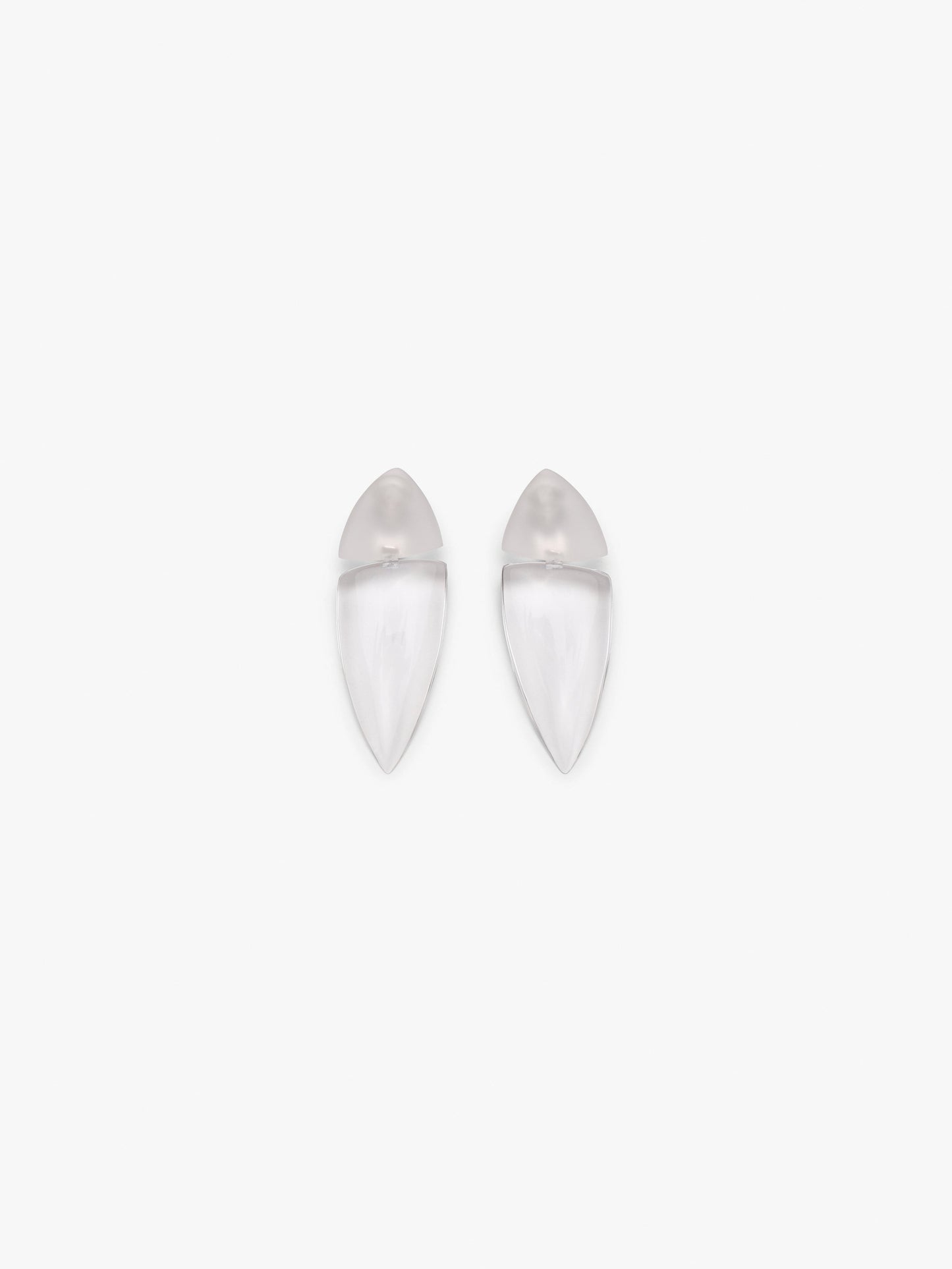 Fira earrings: clear/frosted greencast