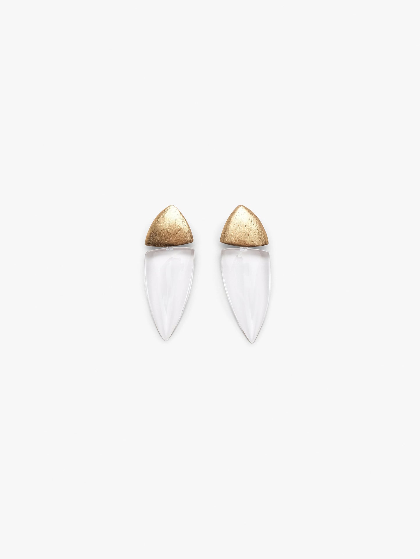 Fira earrings: goldfoil, acacia, greencast