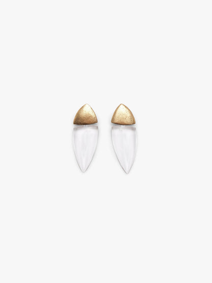 Fira earrings: goldfoil, acacia, greencast