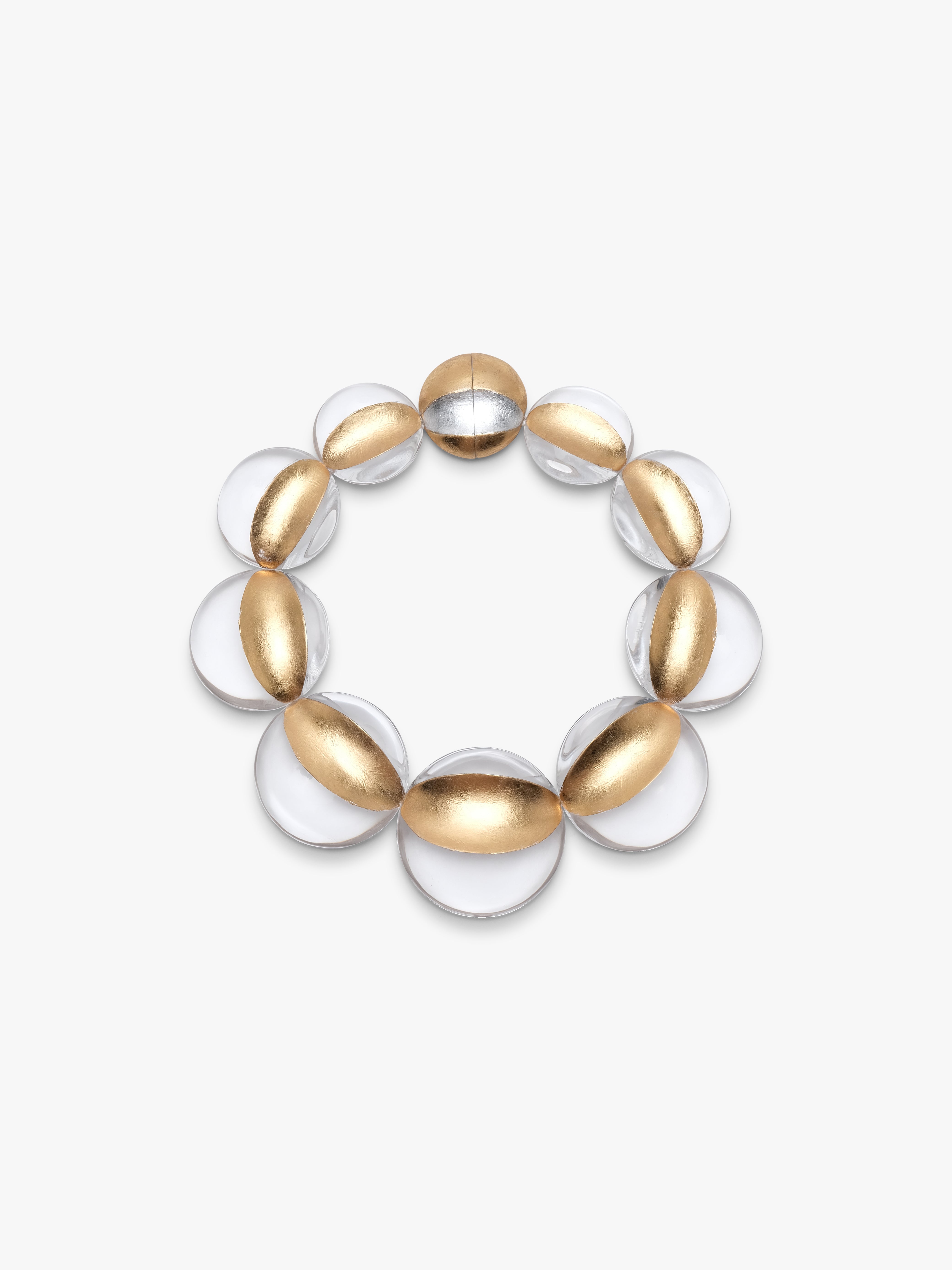 Sava necklace: greencast acrylic, goldfoil