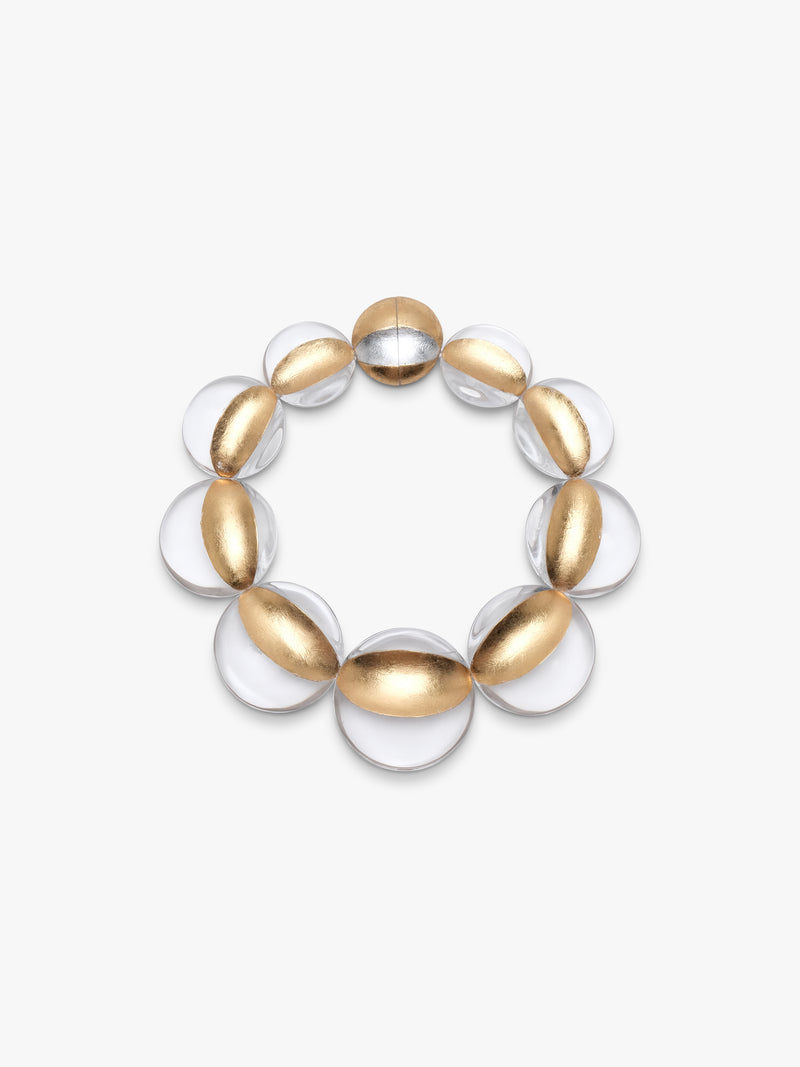 Sava necklace: greencast acrylic, goldfoil