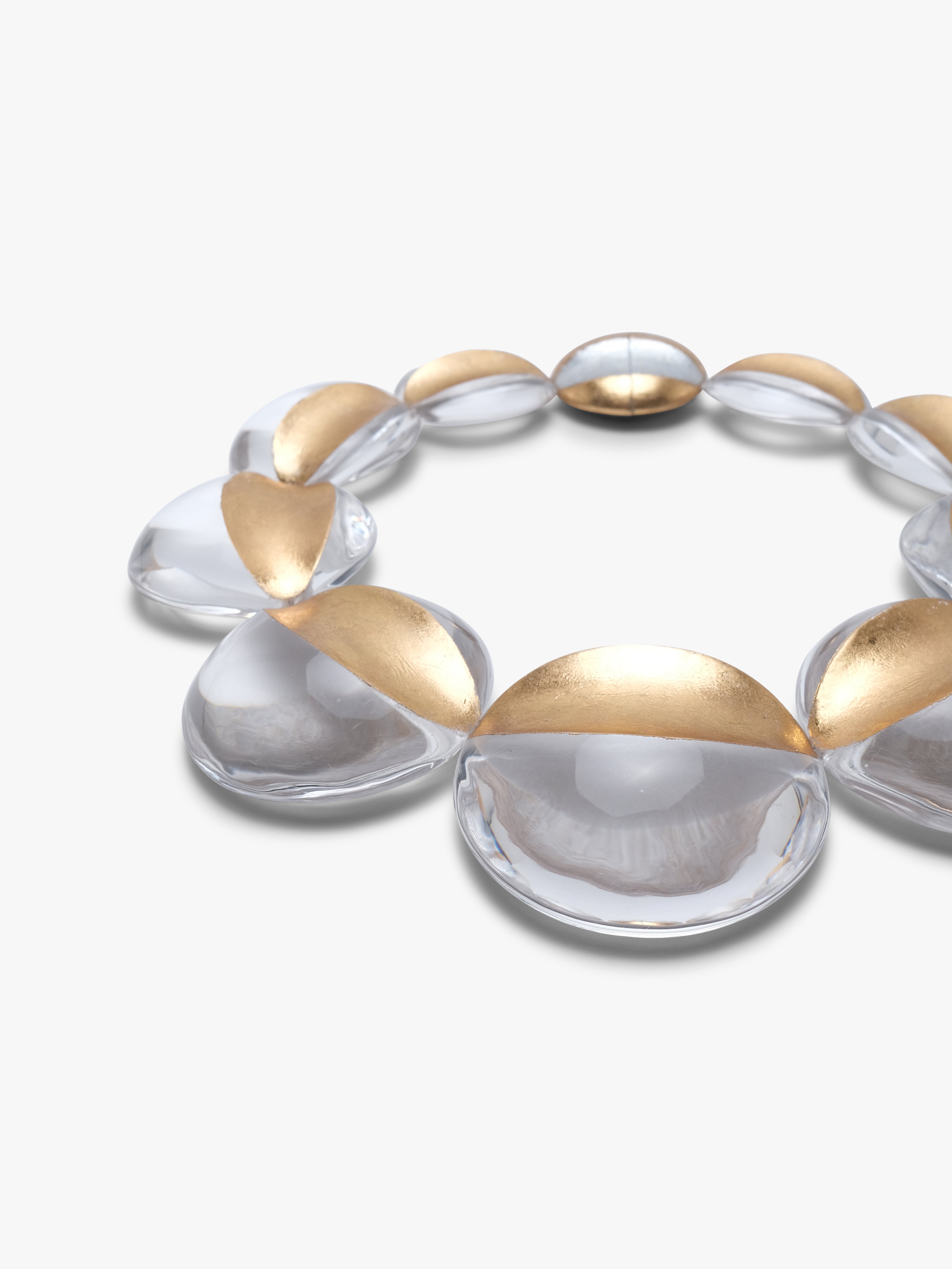 Sava necklace: greencast acrylic, goldfoil